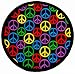 Multi-Colored Peace Sign Embroidered Patch Hippie Symbol Iron-On Round Emblem