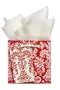 The Gift Wrap Company Antique Damask Petite Square Gift Bag (Pack of 12)