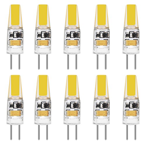 LE 10 Pack G4 Bulb LED Lamp, Warm White 2W, 210lm, 12V DC / AC, 360° beam angle, 20W Halogen Lamps Equivalent