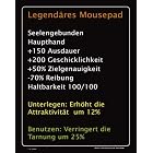 Legendäres Mousepad – Mousepad aus EPDM-Kautschuk elastisch abriebsicher PVC-frei 19x24cm
