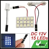 Cool Blue Color 2pcs 15 LED Car Interior Lights 12v, 3 Adapter (T10, Ba9s, and...