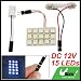 Cool Blue Color 1pcs 15 LED Car Interior Lights 12v, 3 Adapter (T10, Ba9s, and Festoon)