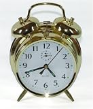 Kitchen & Housewares : Traditional wind up double bell brass alarm clock