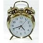 Traditional wind up double bell brass alarm clock