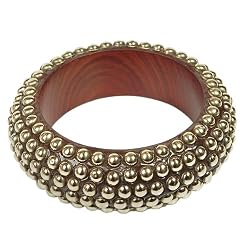 Indian Fashion Jewelry Bangles Wood and Brass