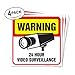 Warning 24 Hour Video Surveillance Sign, Dimne, Package 4 Mil Vinyl Decal Stickers USA Made by My Sign Center