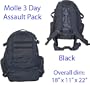 MOLLE 3 Day Military Assault Pack Backpack - Black