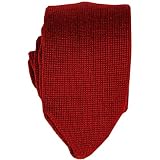 RED WOOL KNITTED TIE BY KJ BECKETT