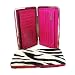 Hot Pink Zebra Designer Inspired Animal Print Flat Wallet - Opera Clutch