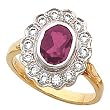 14K Two-Tone Gold Rhodolite Garnet and Diamond Ring