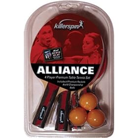 Killerspin Alliance 4-pack Table Tennis Racket Set