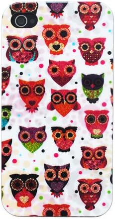 Meaci® Apple Iphone 4 4s Case Soft Smooth TPU Material with Classic& Unique Owl Shimmering Bling Powder Pattern (owl-II)