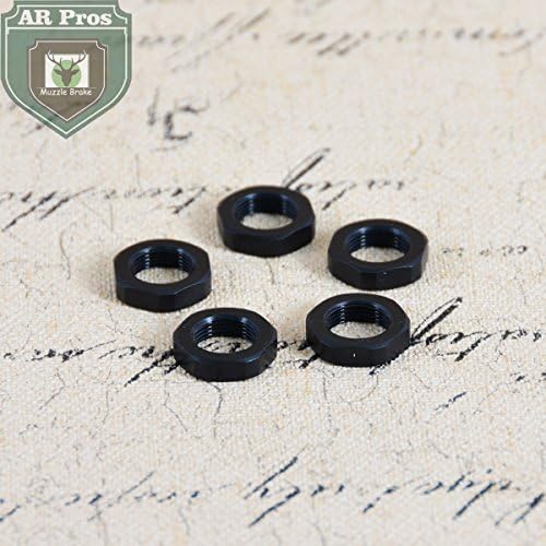 1/2x28 Thread Crush Washer Replacement Jam Nut For Locking and Position Adjustement, All Steel, Black Steel, 5PC Pack
