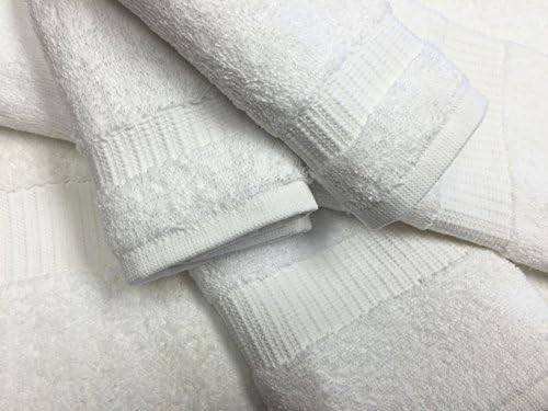Optima Collection Platinum Level 16" X 30" White Hand Towels, Set of 4, 100% Eco-Friendly Pre-Consumer Regenerated Cotton