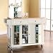 Crosley Furniture Natural Wood Top Kitchen Cart in White Finish