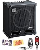 Roland CUBE-120XL 120-Watt 1x12-Inch Bass Combo Amp Bundle with 20-Foot Instrument Cable, Headphones, Pick Card, and Polishing Cloth