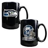 Seattle Seahawks 2PC 15oz COFFEE MUG SET-HELMET/PRIMARY LOGO NFL Football