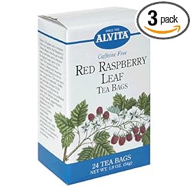 Alvita Tea Bags, Red Raspberry Leaf, Caffeine Free, 24 tea bags [1.9 oz (54 g)] (Pack of 3)