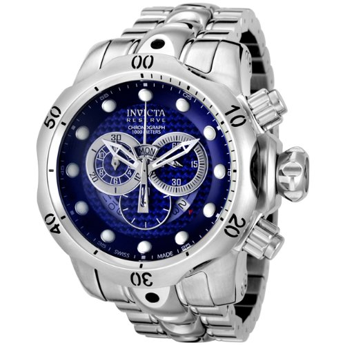 Invicta Men's 6717 Reserve Venom Collection Chronograph Blue Dial Stainless Steel Watch