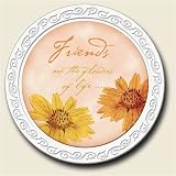 Scentiment Coaster with saying ~ Friends are the Flowers ~ vanilla aroma ~ gift bag and easel ~ code 514