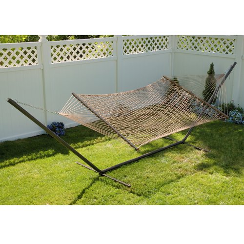 Bliss Hammocks, Inc. Rope Hammock and 13-Feet Stand Combo, White Rope