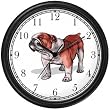Bulldog Dog Wall Clock by WatchBuddy Timepieces (Slate Blue Frame)