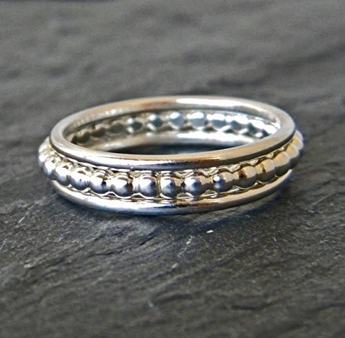 Sterling Silver Stacking Ring Set, Silver Band Ring Set of 3 Three, Thumb Ring, Handmade Jewelry