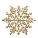 Club Pack of 24 Gold Glamour Glitter Snowflake Christmas Ornaments 4"