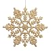 Club Pack of 24 Gold Glamour Glitter Snowflake Christmas Ornaments 4"