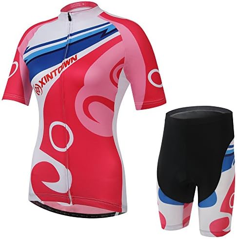 Women's Short Sleeve Cycling Jersey 3D Padded and Shorts Set (XXXL)