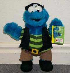 Sesame Street Large Pirate Shipmate Cookie Monster 13" Plush Doll with Tag