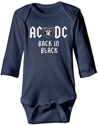 HYRONE Oakland Logo Raiders Baby Bodysuit Long Sleeve Romper Suits Size 6 M Navy