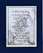 I Miss My Dog (Male) Touching 8x10 Poem, Double-matted in Navy Over White. Enhanced with Watercolor Graphics.