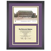 University of Washington Diploma Frame with UW Lithograph Art Print
