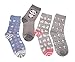 Dosoni Girl Novelty Cartoon Animal Lovely Cute socks 4 packs-Gift Idea (Panda/Blue, free size)