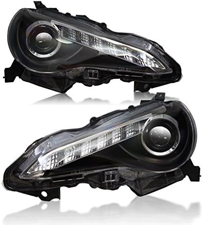 EXSTREAM INDUSTRIES 13-14 Scion FR-S DRL Projector Head Lights - (Black / Clear)