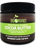 Organic Cocoa Butter By Sky Organics: Unrefined, 100% Pure Raw Cocoa Butter 16oz - Skin Nourishing, Moisturizing & Healing, for Dry Skin, Stretch Marks - For Skin Care, Hair Care & DIY Recipes
