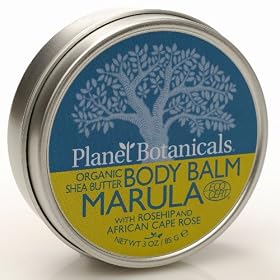 Planet Botanicals ECOCERT Organic East African Shea Butter Body Balm, Marula with Cape Rose, 3.0-Ounce Jar