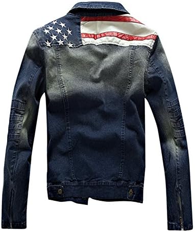 KULE Men's Destroyed Slim-fit Jeans Trucker Denim Jacket Coat