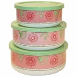 Corelle Coordinates 6-Piece Enameled Bowl Set, Heirloom Bloom