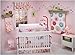 NoJo Pop Petals Four Piece Crib Set, Pink/White