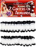 2 Black And White Flapper Costume Garters or Arm Bands