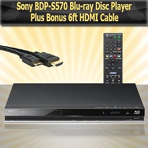 Sony BDP-S570 Blu-ray Disc Player Plus Free 6ft HDMI Cable 