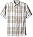 Haggar Men's Short Sleeve Microfiber Woven Shirt, Truffle, Medium