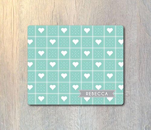 Name Mouse Pad Love Arrows and Hearts Mouse Pad - Custom Personalized - Computer or Office Work Station Decor