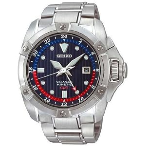 Seiko Velatura Stainless Steel GMT Kinetic Mens Watch SUN011P1