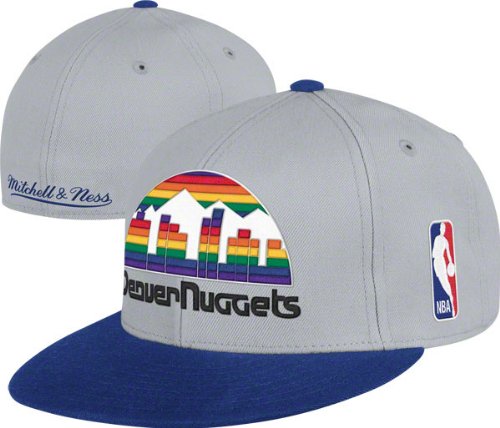 Denver Nuggets Mitchell & Ness Cool Grey 2-Tone XL Fitted Hat