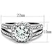 Marimor Jewelry 2.95 Carat Halo Cubic Zirconia Stainless Steel Engagement Ring Band Women's Size 5-10