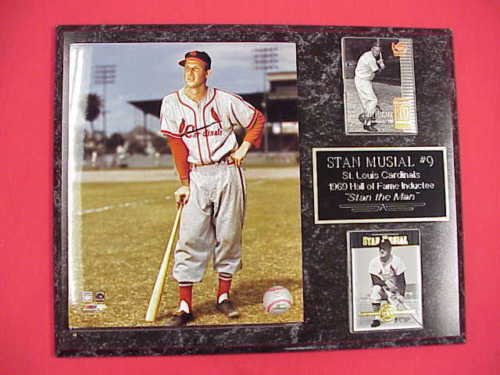 Cardinals Stan Musial 2 Card Collector Plaque