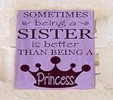 Being a Sister is Better than Being a Princess Vinyl Wooden Subway Art Sign 12